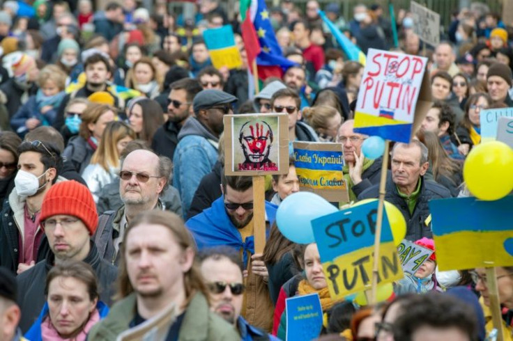 In Brussels, police said around 5,000 people took part in a rally marked by a sea of Ukrainian flags
