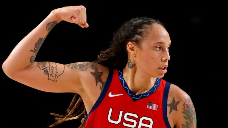 Brittney Griner of the United States gestures during a game against Australia at Saitama Super Arena in their Tokyo 2020 Olympic women's basketball quarterfinal game in Saitama, Japan August 4, 2021. 