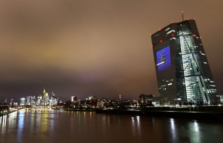European Central Bank (ECB) headquarters building is seen during sunset in Frankfurt, Germany, January 5, 2022. 