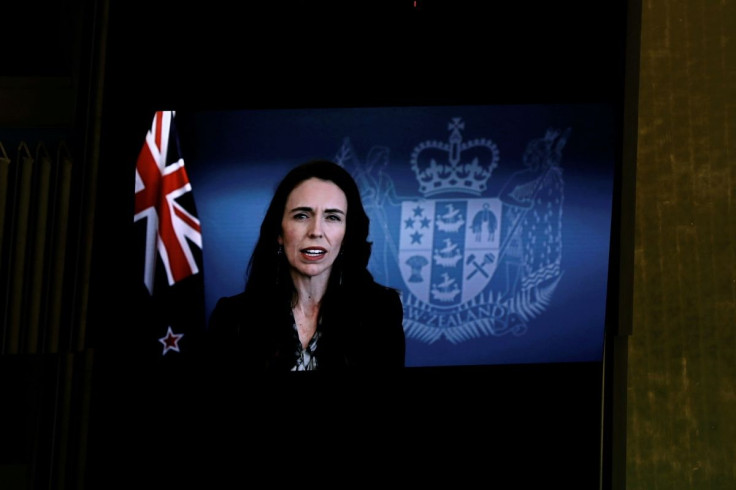 New Zealand's Prime Minister Jacinda Ardern addresses via pre-recorded video the UN General Assembly 76th session General Debate in UN General Assembly Hall at the United Nations Headquarters in New York City, New York, U.S., September 24, 2021. Peter Fol