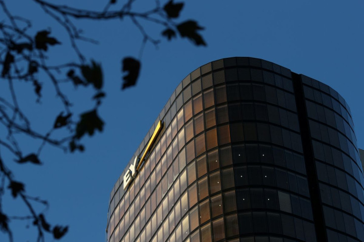 An office building with Ernst & Young (EY) logo is seen amidst the easing of the coronavirus disease (COVID-19) restrictions in the Central Business District of Sydney, Australia, June 3, 2020.