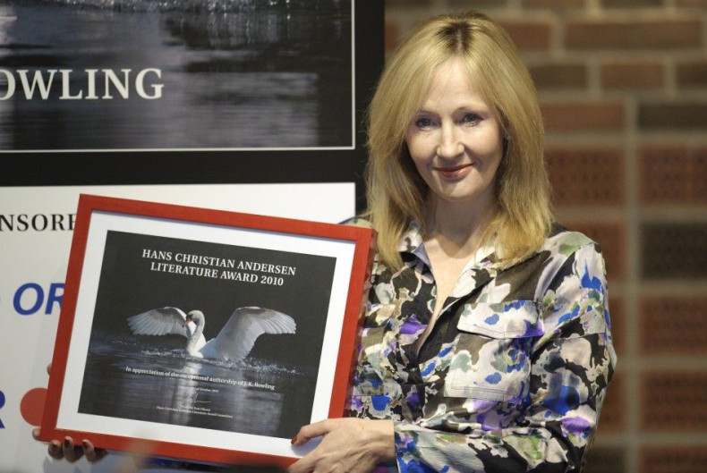 British author JK Rowling holds her HC Andersen Literature Prize 2010 at Odense Concert Hall
