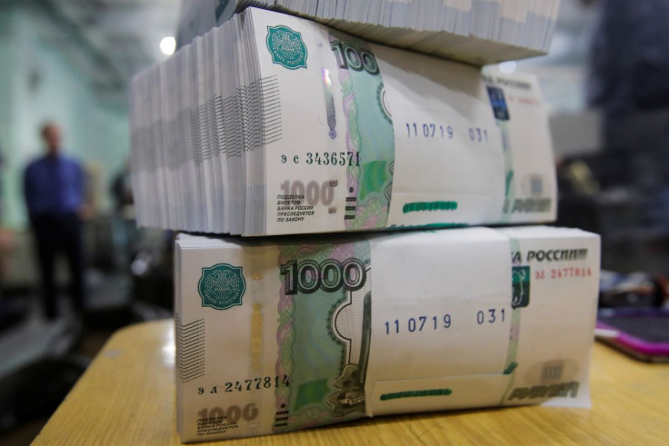 Packs of 1000 Russian Roubles notes are pictured at Goznak printing factory in Moscow, Russia July 11, 2019. 