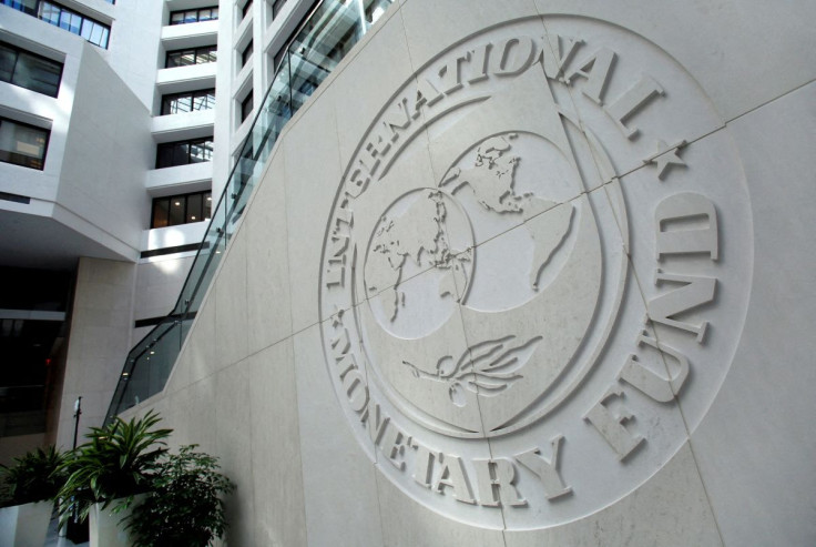 The International Monetary Fund logo is seen inside its headquarters at the end of the IMF/World Bank annual meetings in Washington, U.S., October 9, 2016. 