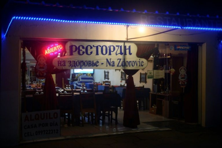 The Na Zdorovie restaurant and hotel is seen in San Javier, Uruguay on March 1, 2022, where the village's Russian roots are visible in the business's name