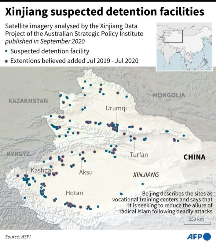 Rights groups say at least one million mostly Muslim minorities have been incarcerated in "re-education camps" in Xinjiang