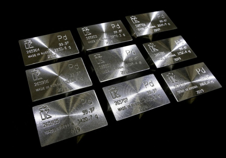 Ingots of 99.97 percent pure palladium are stored at a plant owned by Krastsvetmet, one of the world's biggest manufacturers of non-ferrous metals, in Krasnoyarsk, Russia April 9, 2019. REUTERS