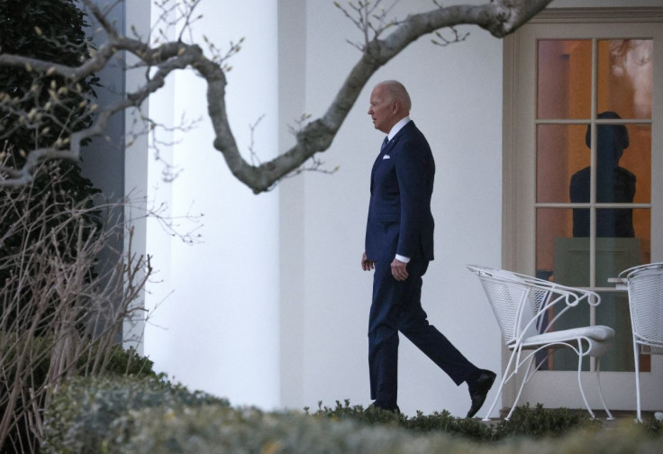 U.S. President Joe Biden departs the Oval Office at the White House for the weekend, in Washington, DC, U.S., March 4, 2022. 
