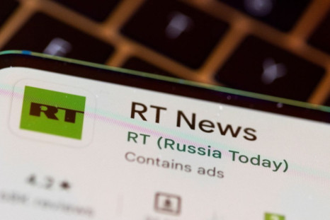 RT News (Russia Today) app is seen on a smartphone in this illustration taken February 27, 2022. 