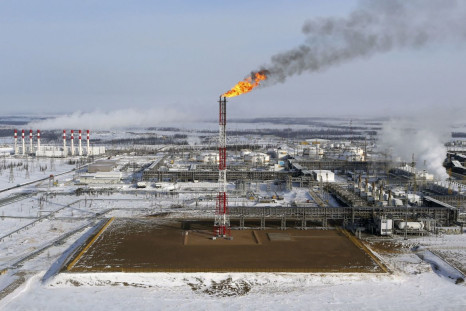 A flame burns from a tower at Vankorskoye oil field owned by Rosneft company north of the Russian Siberian city of Krasnoyarsk March 25, 2015. 