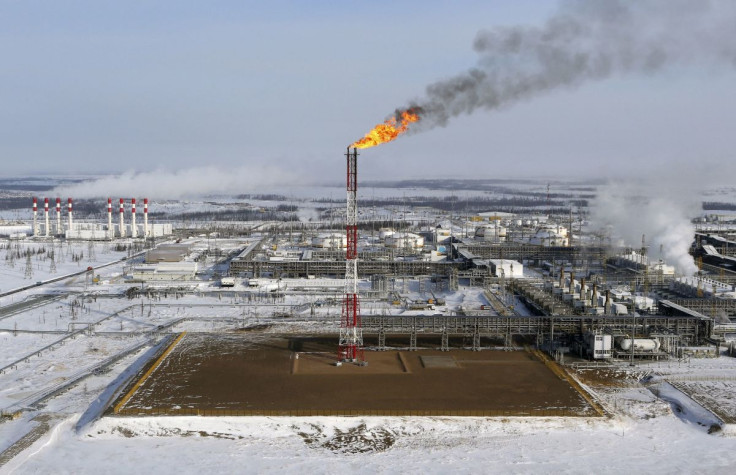 A flame burns from a tower at Vankorskoye oil field owned by Rosneft company north of the Russian Siberian city of Krasnoyarsk March 25, 2015. 