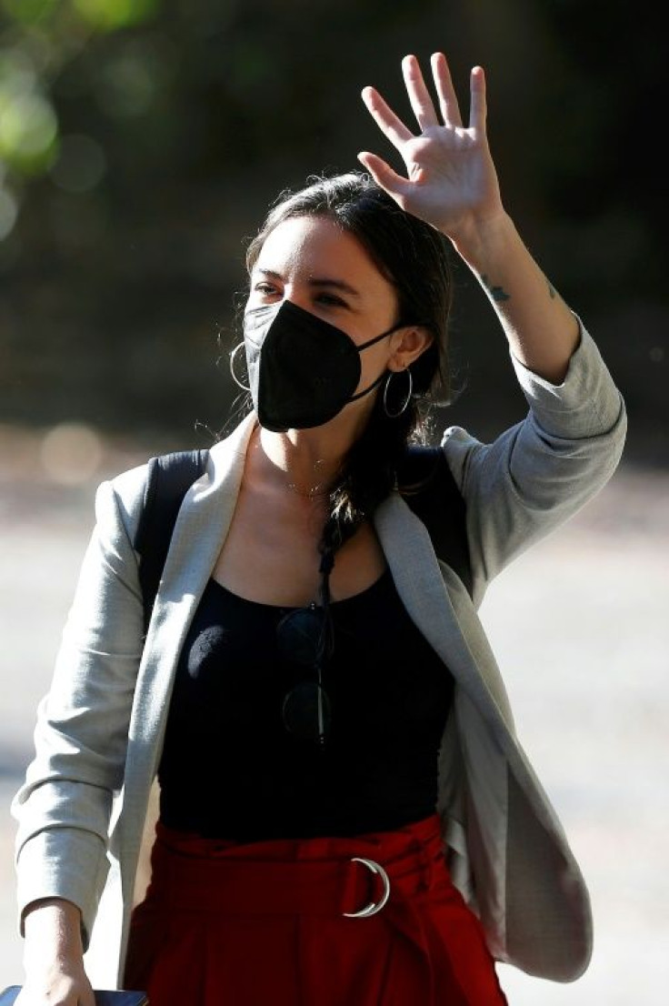 Chile's appointed executive spokeswoman Camila Vallejo arrives for a meeting with Chilean President-elect Gabriel Boric in Santiago, in January 2022