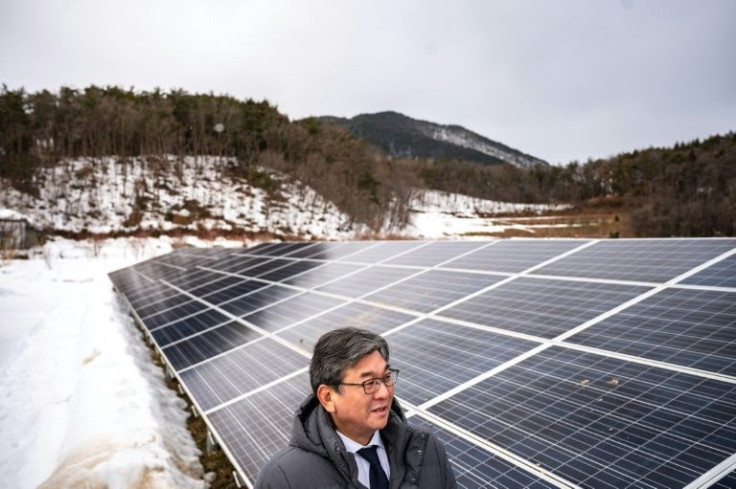 The price of solar-generated electricity is "a little higher" than conventional power, said CEO Motoaki Sagara