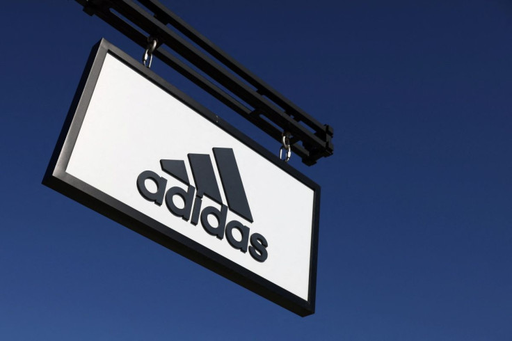 Adidas signage is seen on their store at the Woodbury Common Premium Outlets in Central Valley, New York, U.S., February 15, 2022.