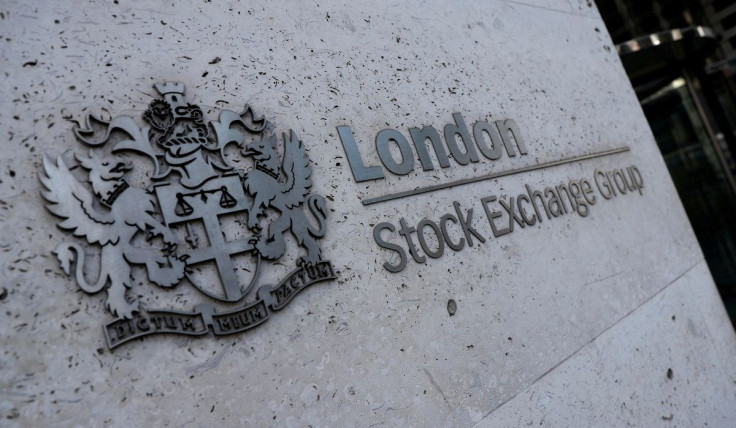 Signage is seen outside the entrance of the London Stock Exchange in London, Britain. Aug 23, 2018.