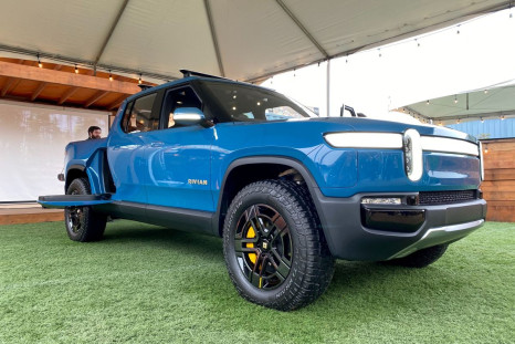 The Rivian R1T all-electric truck is pictured at an event, held by the electric vehicle startup, for customers who preordered the truck, in Mill Valley, California, U.S., January 25, 2020. 