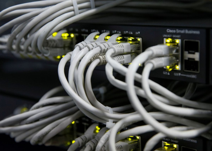 Ethernet cables used for internet connection are seen at the headquarters of the Wnet internet service provider in Kiev, Ukraine July 26, 2017.
