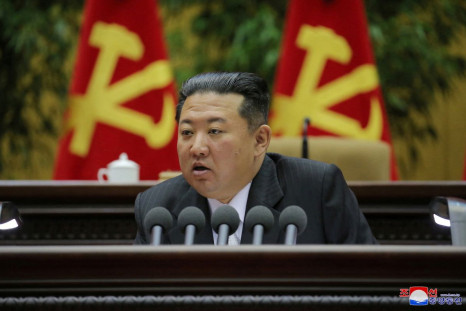 North Korean leader Kim Jong Un speaks during the 2nd Conference of Secretaries of Primary Committees of the Workers' Party of Korea (WPK), in this photo released on March 1, 2022 by North Korea's Korean Central News Agency (KCNA). KCNA via 