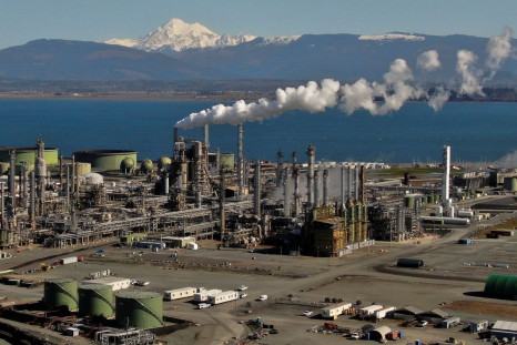 A general view shows Marathon Petroleum's refinery, following Russia's invasion of Ukraine, in Anacortes, Washington, U.S., March 9, 2022. Picture taken with a drone.  