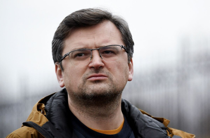 Ukrainian Foreign Minister Dmytro Kuleba looks on as he speaks to the media with U.S. Secretary of State Antony Blinken (not pictured) at the Ukrainian-Polish border crossing in Korczowa, Poland March 5, 2022. Olivier Douliery/Pool via REUTERS