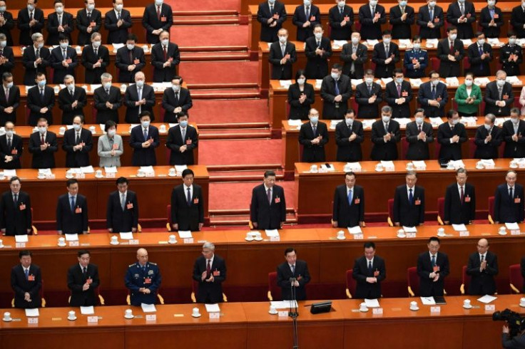 Xi Jinping (centre) at the Communist Party's annual parliamentary session