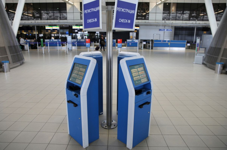 Self-service check-in terminals are pictured at Sofia Airport, Bulgaria, April 8, 2019. Picture taken April 8, 2019.