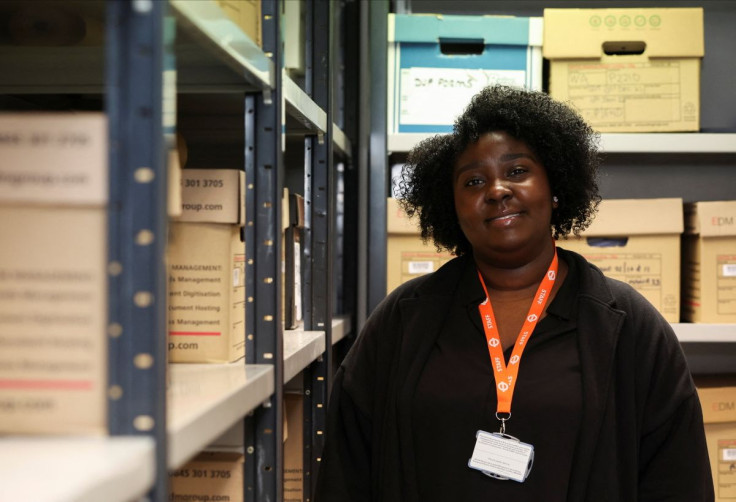 Zara Asamoah poses for a photograph at Arriva Rail London office, Watford, Britain, March 2, 2022. 