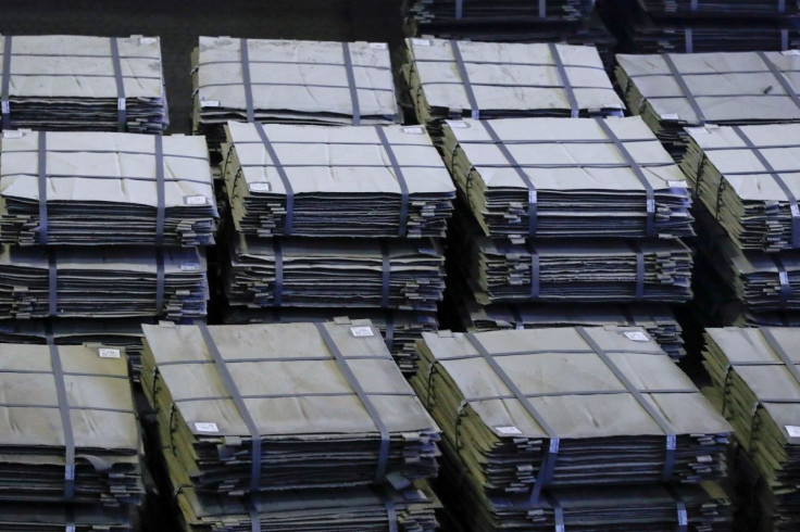 A view shows nickel sheets at Kola Mining and Metallurgical Company (Kola MMC), a subsidiary of Nornickel metals and mining company, in the town of Monchegorsk in Murmansk Region, Russia February 25, 2021.