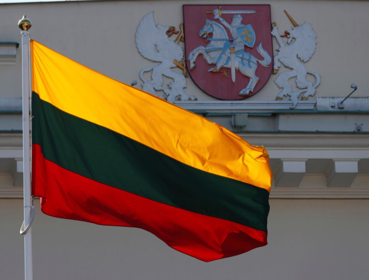 Lithuanian flag flutters during the celebration of the 15th anniversary of Lithuania's membership in NATO in Vilnius, Lithuania March 30, 2019.