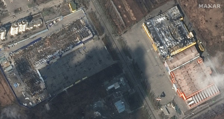 A satellite image shows destroyed grocery stores and shopping malls, amid Russia's ongoing invasion of Ukraine, in Mariupol, Ukraine, March 9, 2022.  Satellite image Â©2022 Maxar Technologies/Handout via REUTERS    ATTENTION EDITORS - THIS IMAGE HAS BEEN 