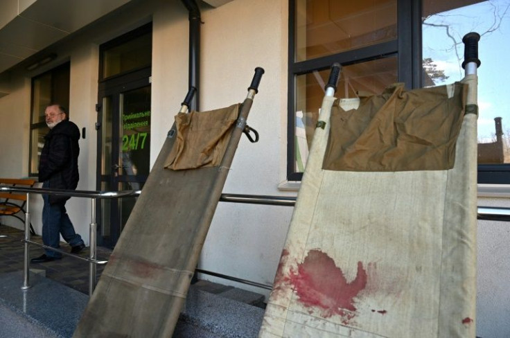 Valeriy Zukin, CEO of a private maternity clinic, now has bloodied military stretchers outside his wards