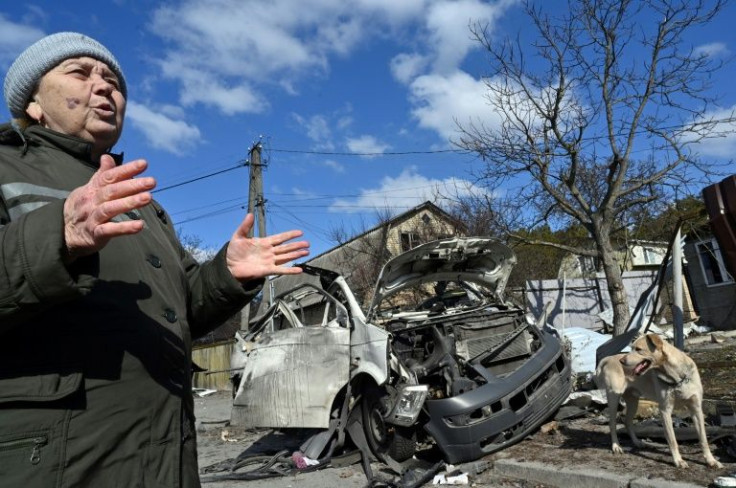 Retiree Nataliya Mykolaivna said a missile destroyed a minibus used by local volunteers to distribute aid in frontline villages