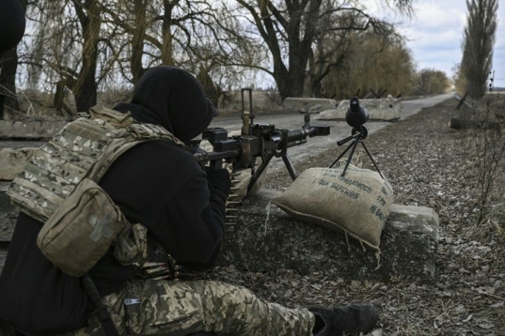 A Ukrainian solider is seen in position in Kyiv March 9, 2022