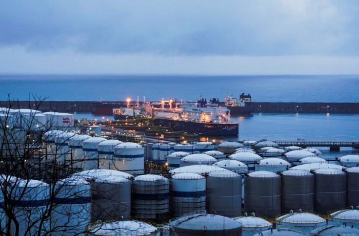 The Nikolay Urvantsev, a ship carrying Russian liquefied natural gas (LNG), unloads gas in the port of Bilbao, Spain March 10, 2022.