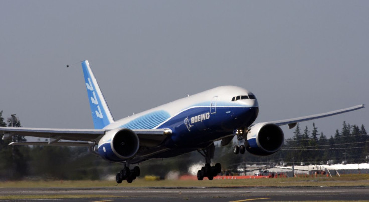 The first Boeing 777 Freighter take off on its inaugural test flight at Paine Field in Everett, Washington, July 14, 2008.