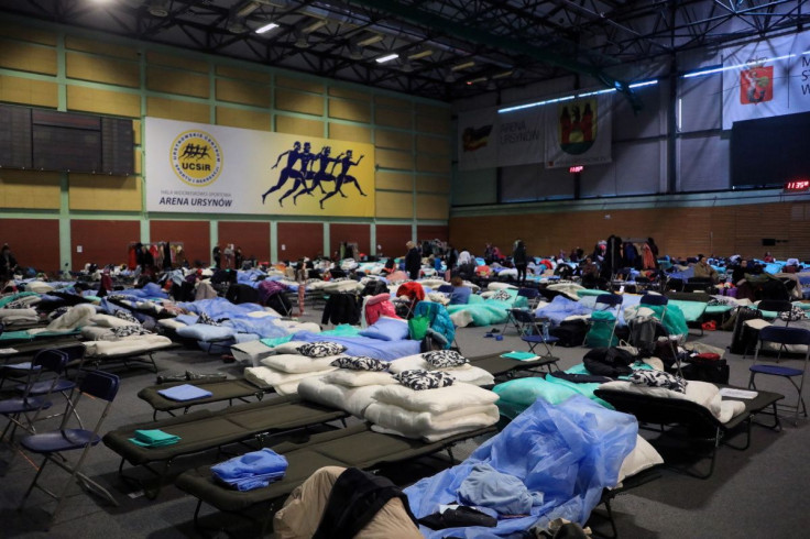 A general view of "Arena Ursynow" transformed into an accommodation facility for refugees from Ukraine in Warsaw, Poland March 10, 2022. Jacek Marczewski/Agencja Wyborcza.pl via REUTERS