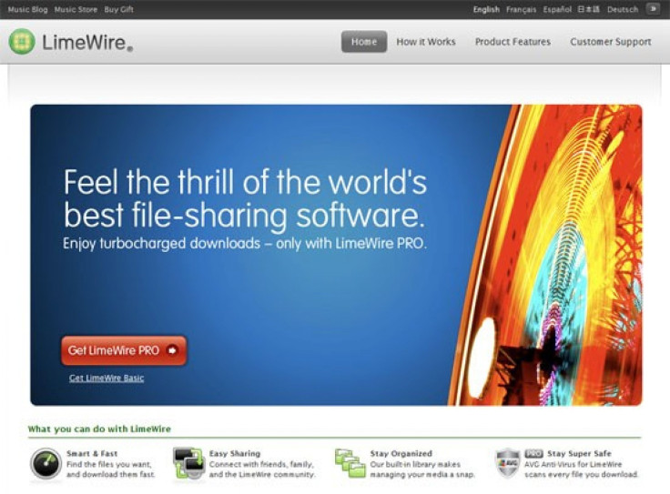 LimeWire homepage