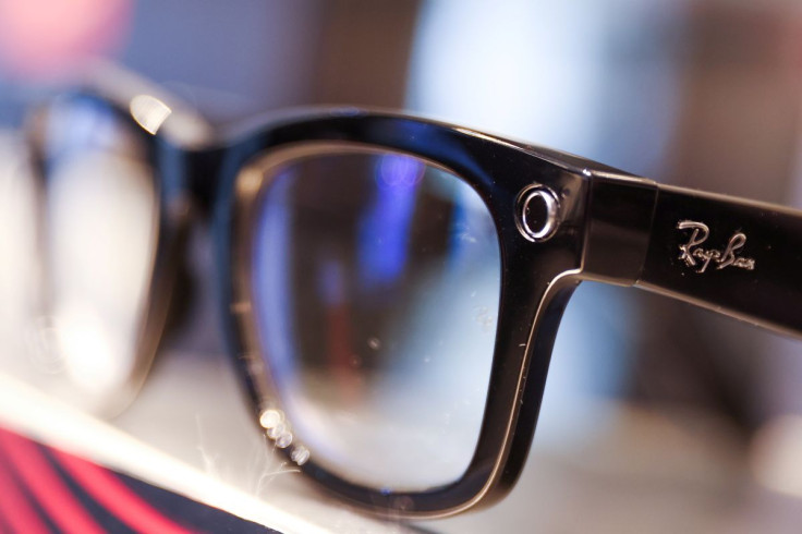 A Ray-Ban sunglass frame is pictured for sale in a Sunglass Hut, both brands owned by EssilorLuxottica SA, in Manhattan, New York City, U.S., November 30, 2021. 