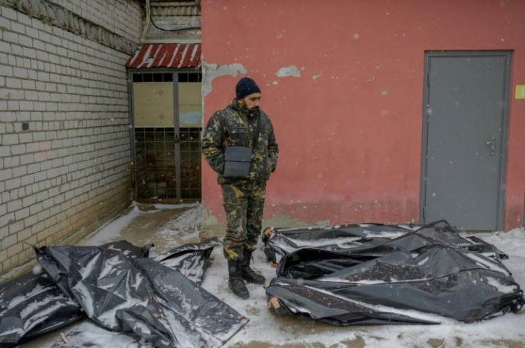 The snow constantly falls on corpses waiting to be evacuated at a morgue in Mykolaiv, a Ukrainian city under Russian attack