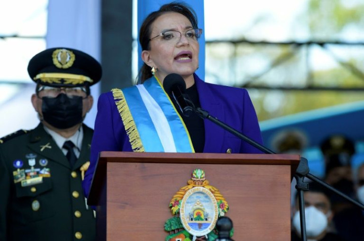 Honduran President Xiomara Castro, pictured in Tegucigalpa February 25, 2022, has clarified her stand on open-pit mines