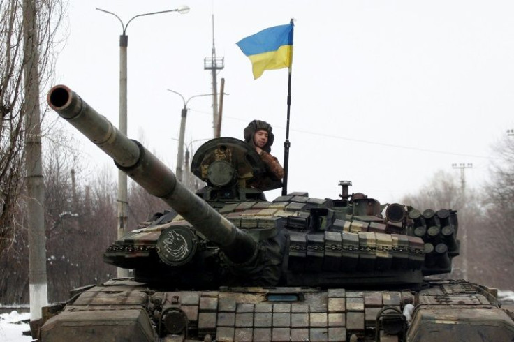A Ukrainian Military Forces tank seen in the Lugansk region on March 11, 2022