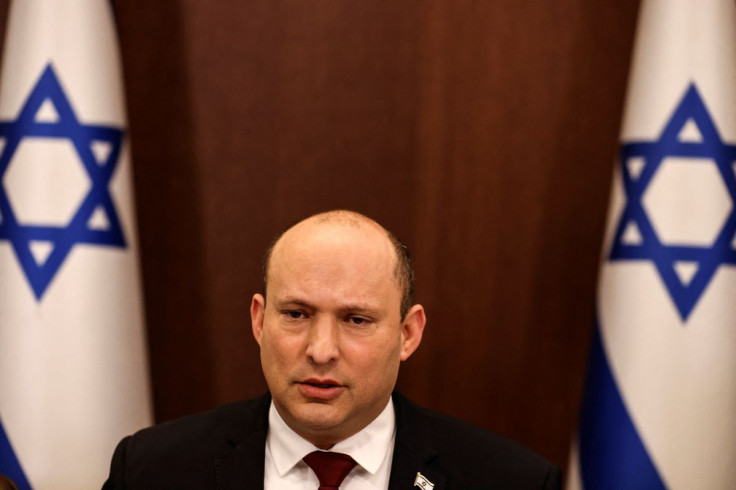 Israeli Prime Minister Naftali Bennett attends a cabinet meeting at the Prime Minister's office in Jerusalem March 6, 2022.