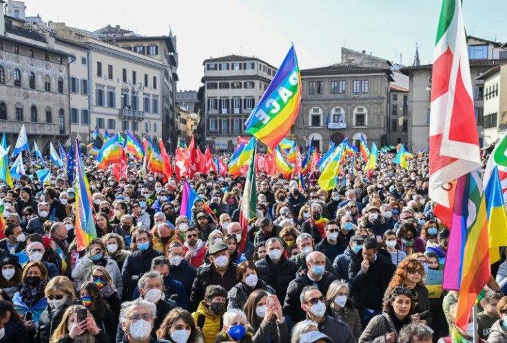 The rally was organised by the mayor of Florence, Dario Nardella