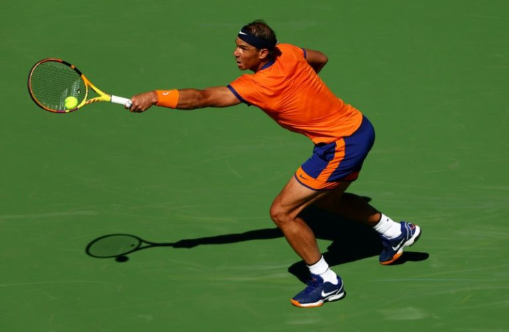 Still perfect: Rafael Nadal on the way to a second-round victory over Sebastian Korda in the BNP Paribas Open at Indian Wells