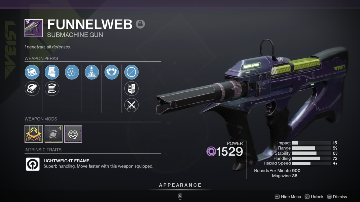 The Funnelweb SMG - Destiny 2