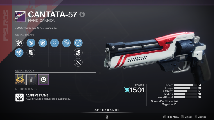 A good PvP roll for the Cantata-57 - Destiny 2