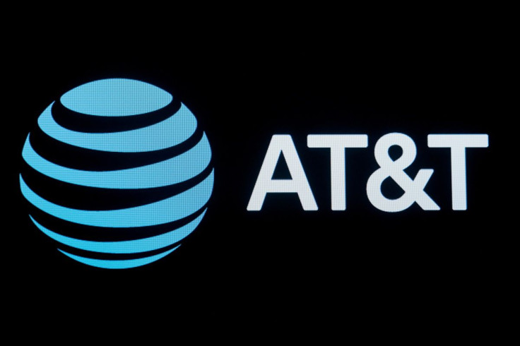The company logo for AT&T is displayed on a screen on the floor at the New York Stock Exchange (NYSE) in New York, U.S., September 18, 2019.