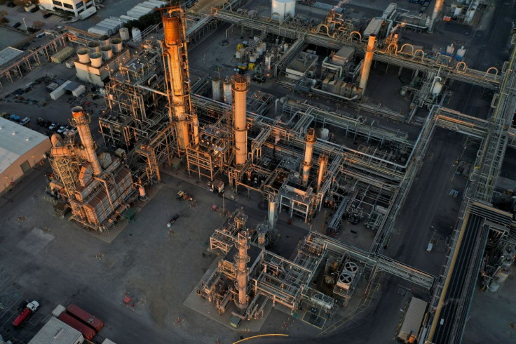 A general view of the Phillips 66 Company's Los Angeles Refinery, which processes domestic & imported crude oil into gasoline, aviation and diesel fuels, at sunset in Carson, California, U.S., March 11, 2022.