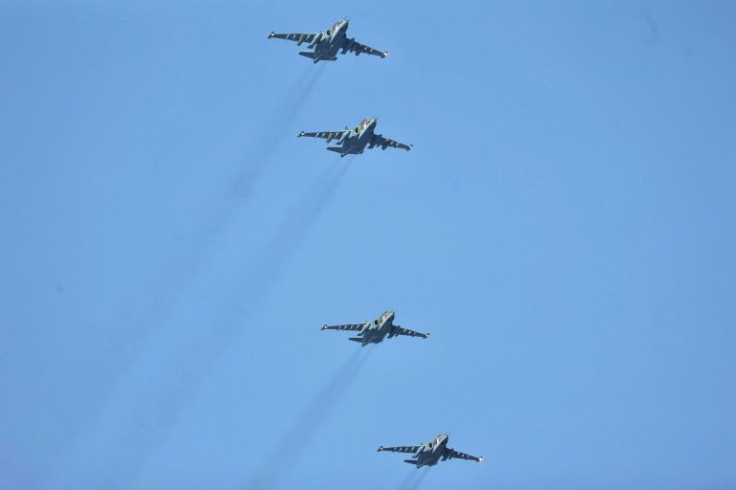 Fighter jets during joint Russian-Belarus exercises before the Russian invasion of neighboring Ukraine