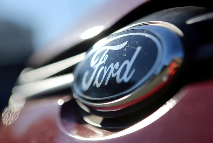 The Ford logo is seen on a car in a park lot in Sao Paulo, Brazil June 2, 2017.  